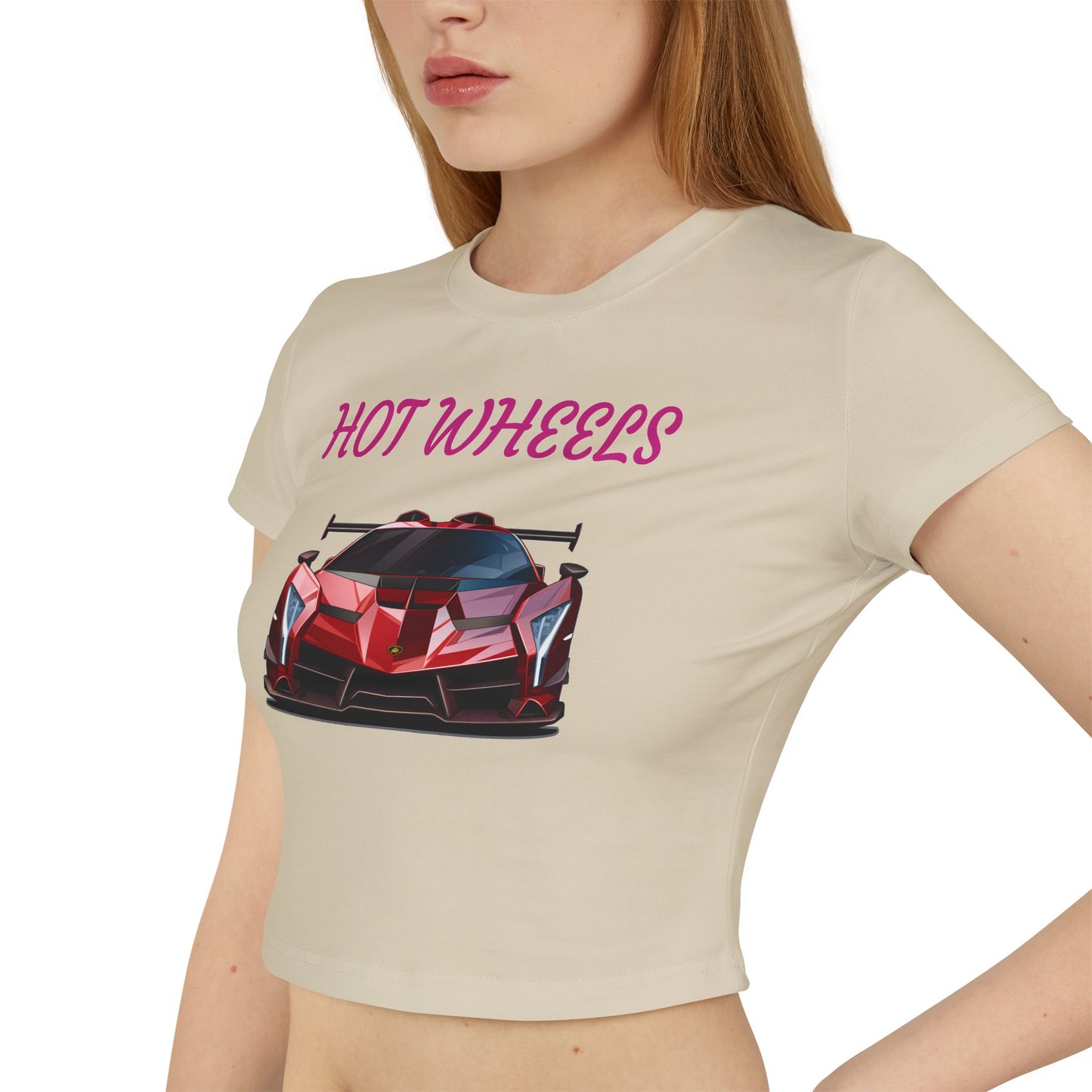 Princess Grace Hot Wheels Women's Baby Tee Stylish Sports Car Graphic T-Shirt