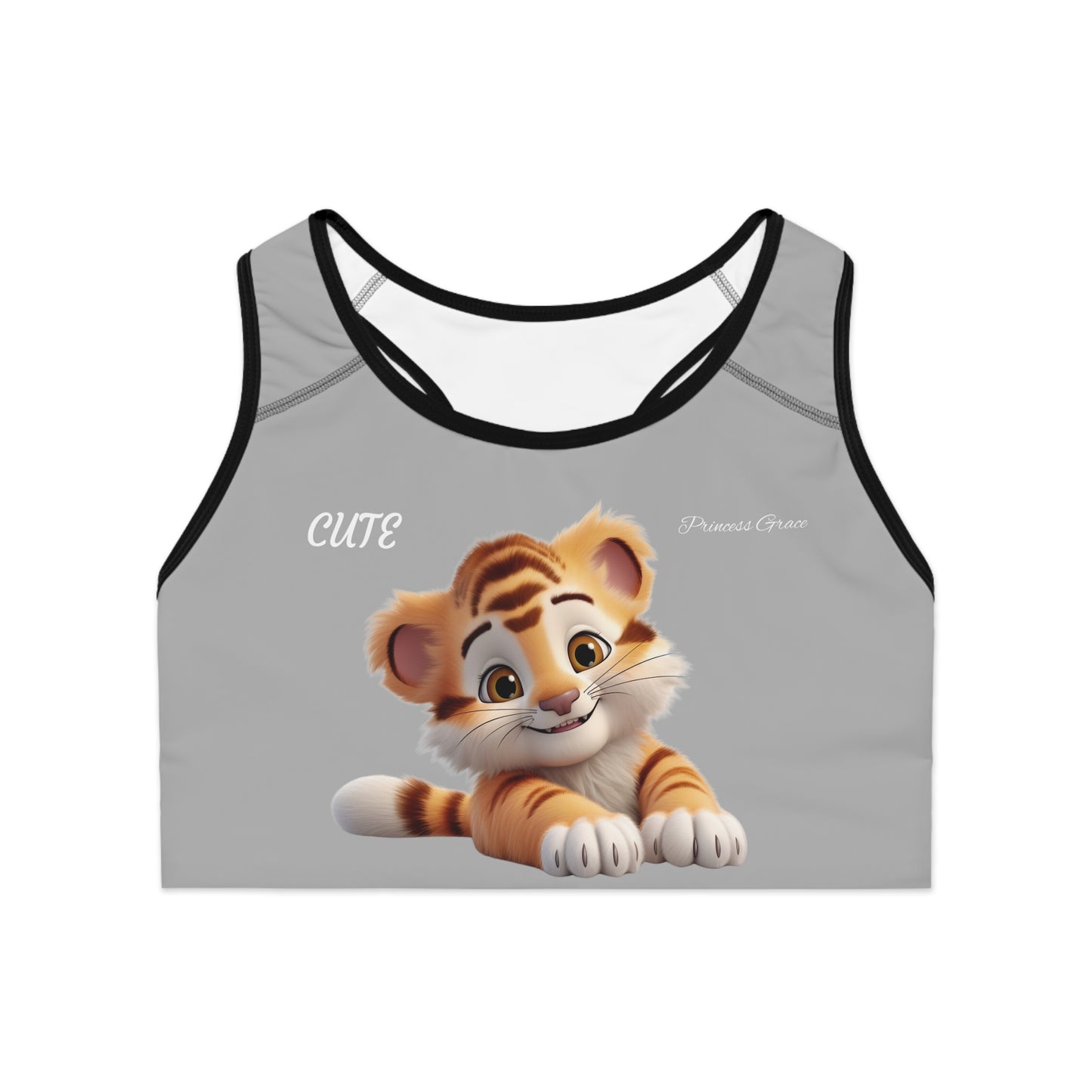 Princess Grace Cute Tiger Sports Bra for Active Comfort