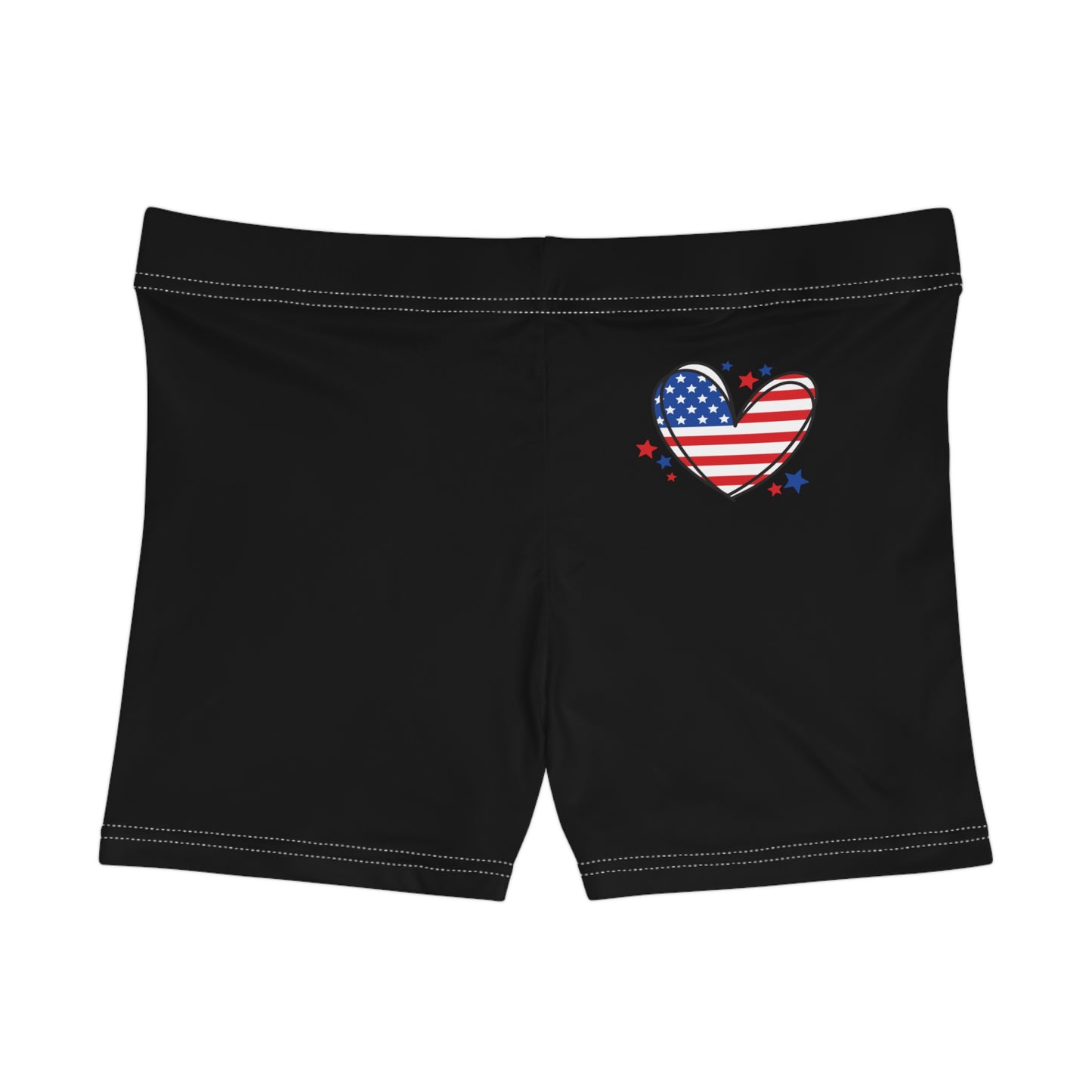 Princess Grace Patriotic Women's Shorts American Heart Design for Summer Celebrations