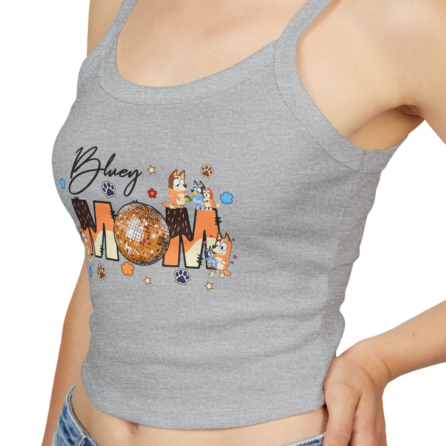 Princess Grace Bluey Mom Spaghetti Strap Tank Top Cute & Comfortable Summer Wear