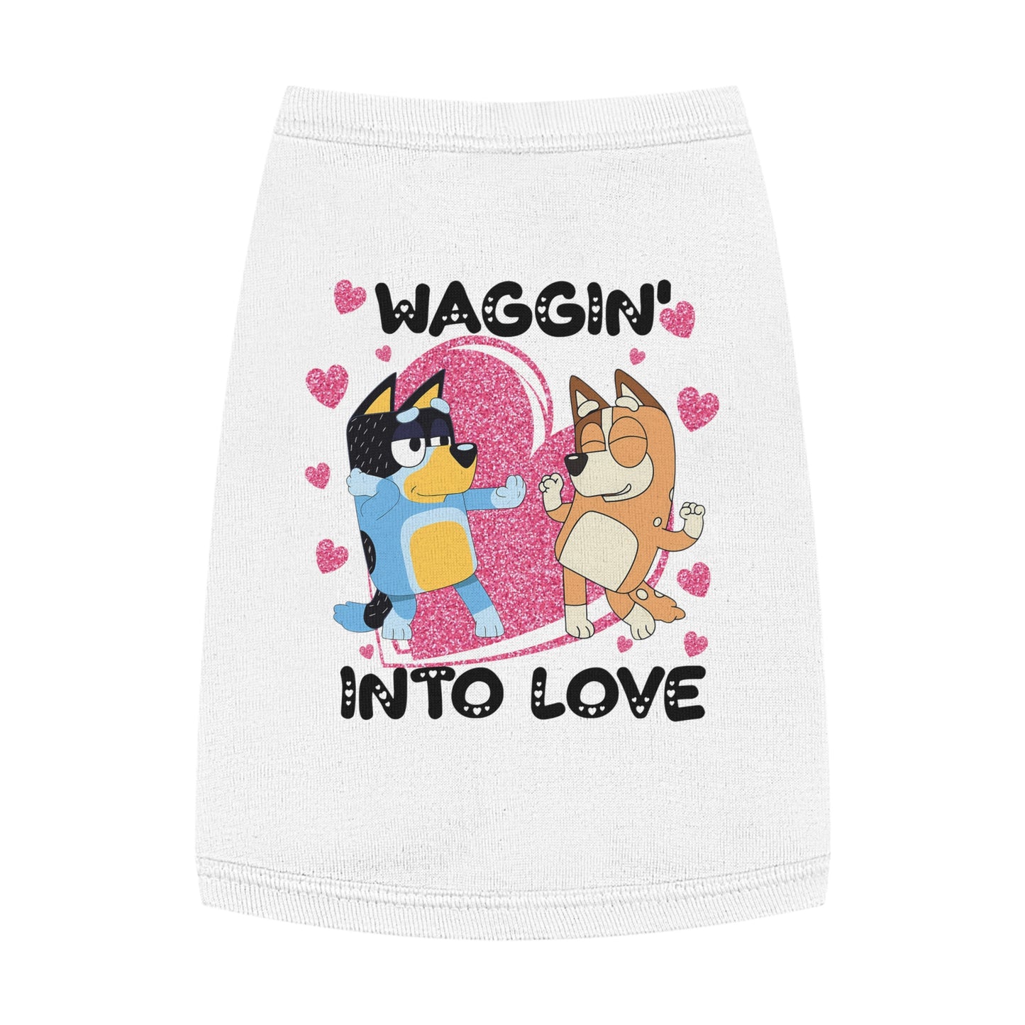 Princess Grace 'Waggin' Into Love Pet Tank Top Cute Dog Themed Apparel for Valentine’s Day