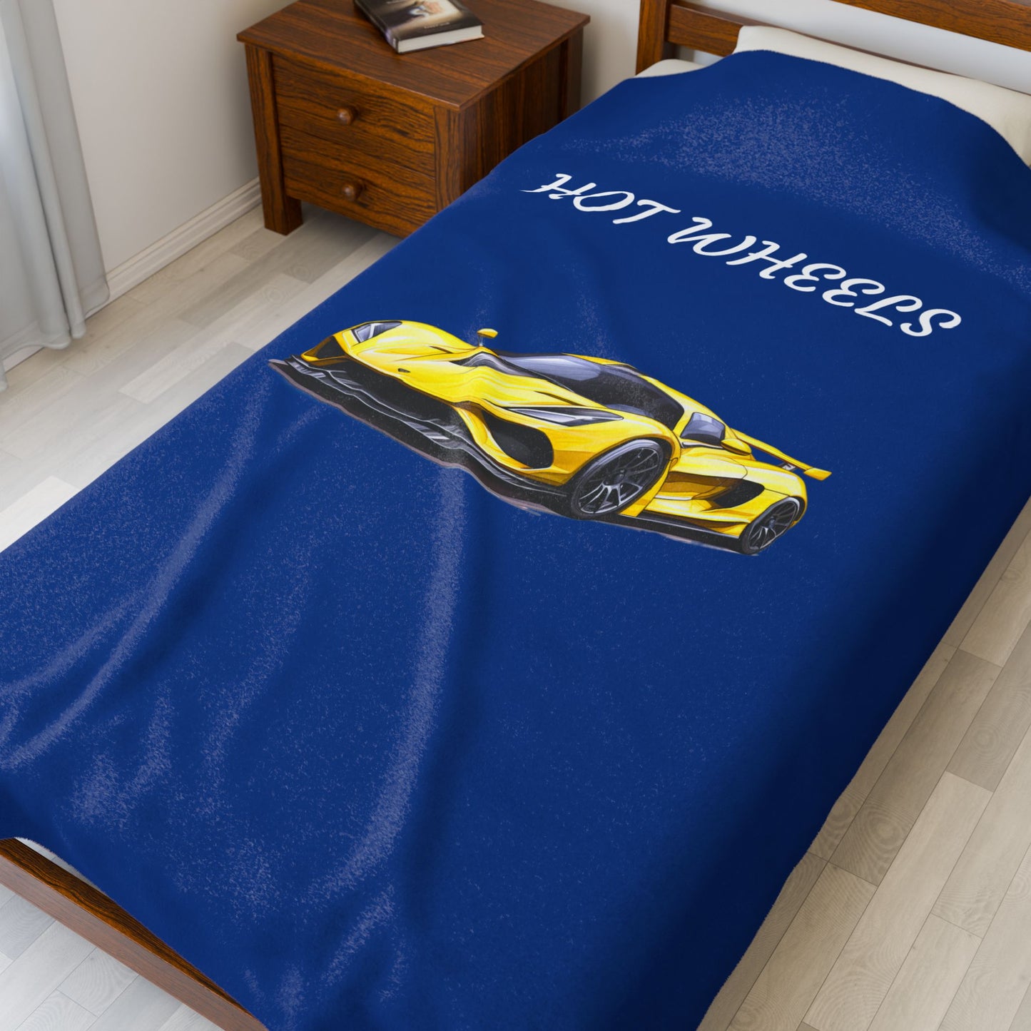 Princess Grace Hot Wheels Velveteen Plush Blanket Cozy Car Themed Throw for Kids & Enthusiasts