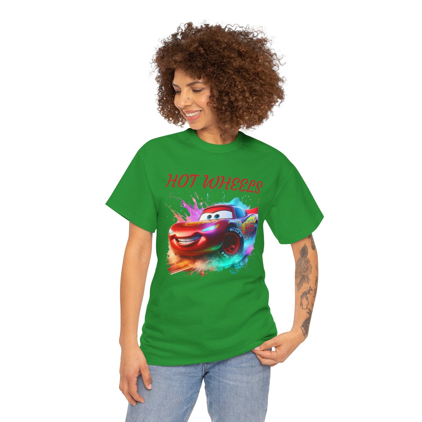 Princess Grace Hot Wheels Unisex Heavy Cotton Tee Fun Car Graphic T-Shirt for Kids and Adults
