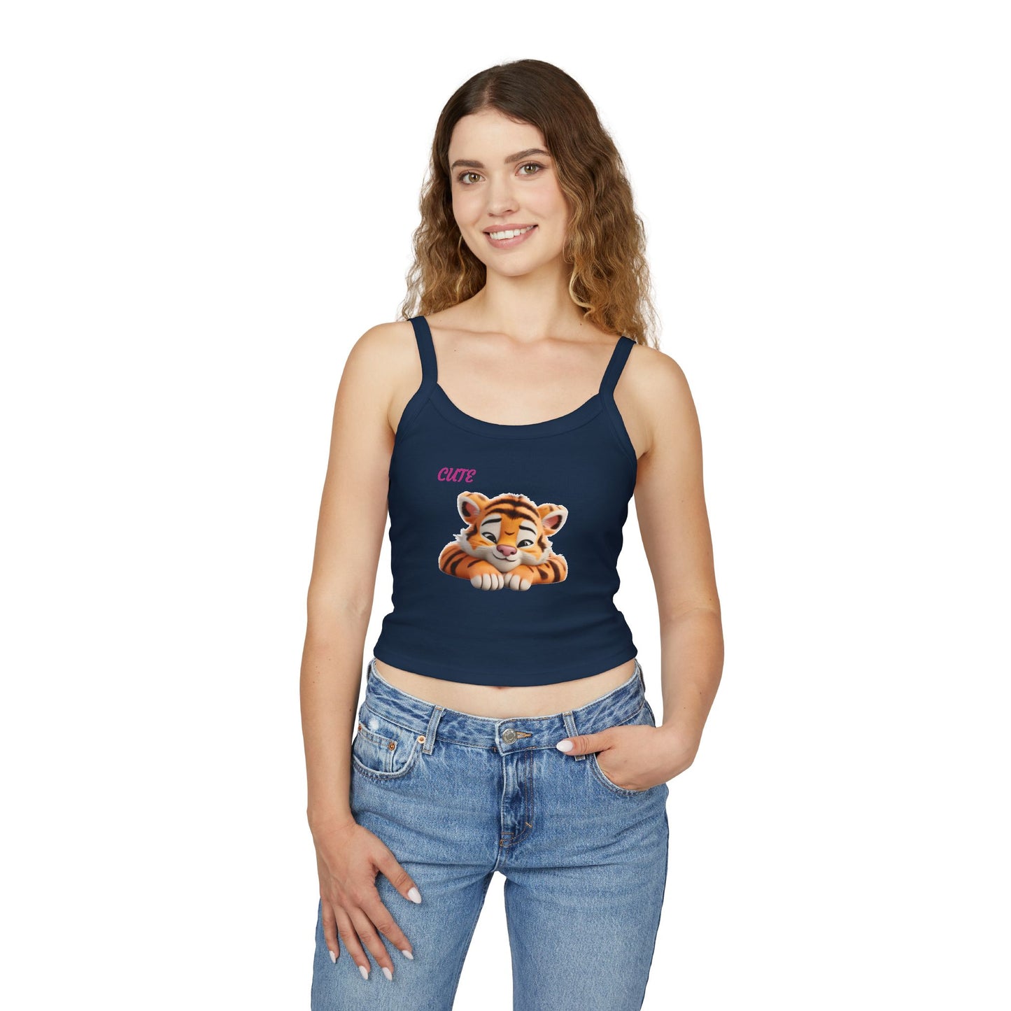 Princess Grace Cute Tiger Print Women's Spaghetti Strap Tank Top Summer Style