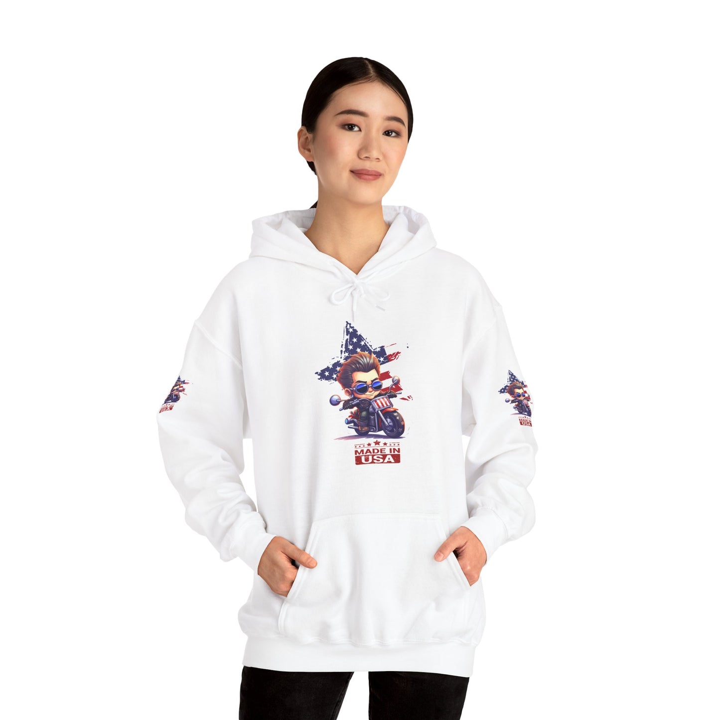 Princess Grace Patriotic Motorcycle Hoodie Made in USA Design