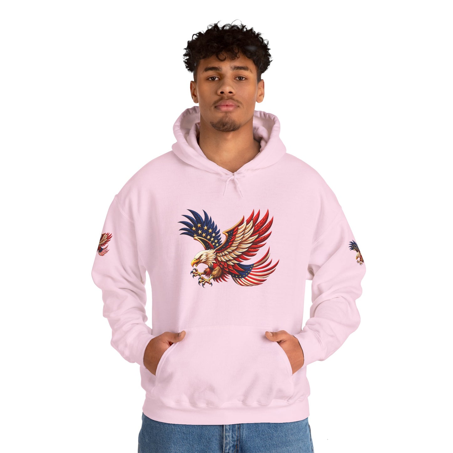 Princess grace Patriotic Eagle Hooded Sweatshirt Unisex Heavy Blend