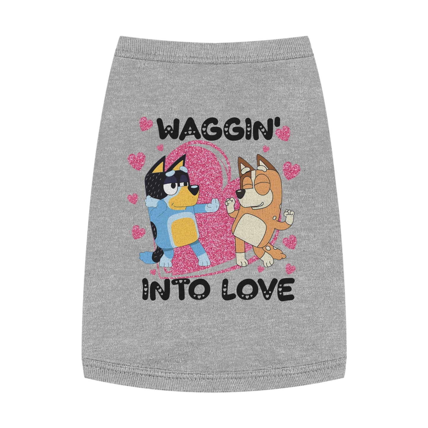 Princess Grace 'Waggin' Into Love Pet Tank Top Cute Dog Themed Apparel for Valentine’s Day