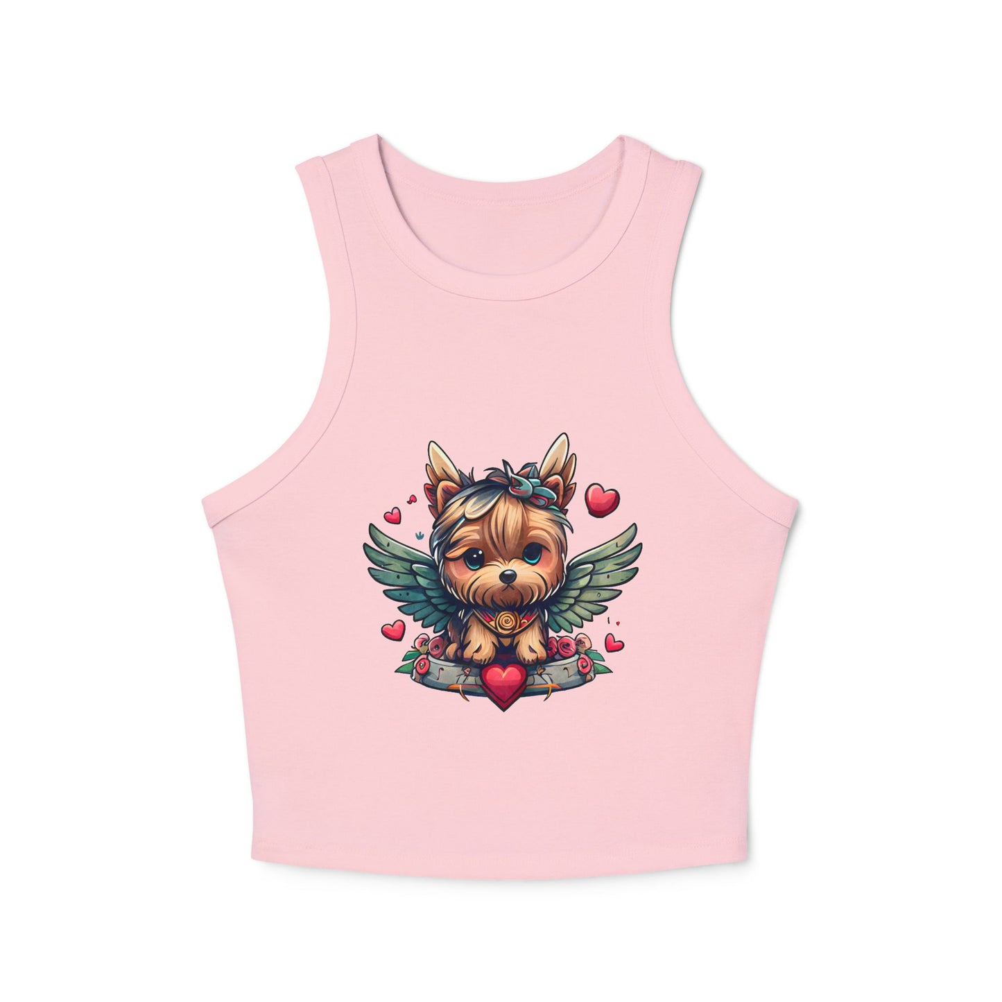 Princess Grace Cute Puppy Graphic Racerback Tank Top for Dog Lovers