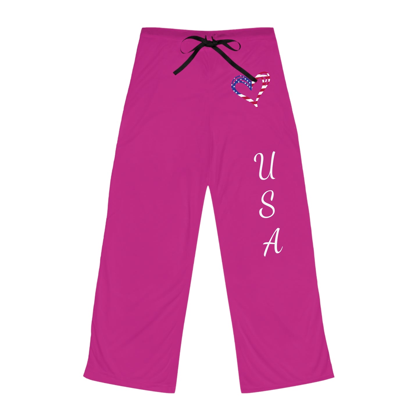 Princess Grace Patriotic Pajama Pants with USA Heart Design
