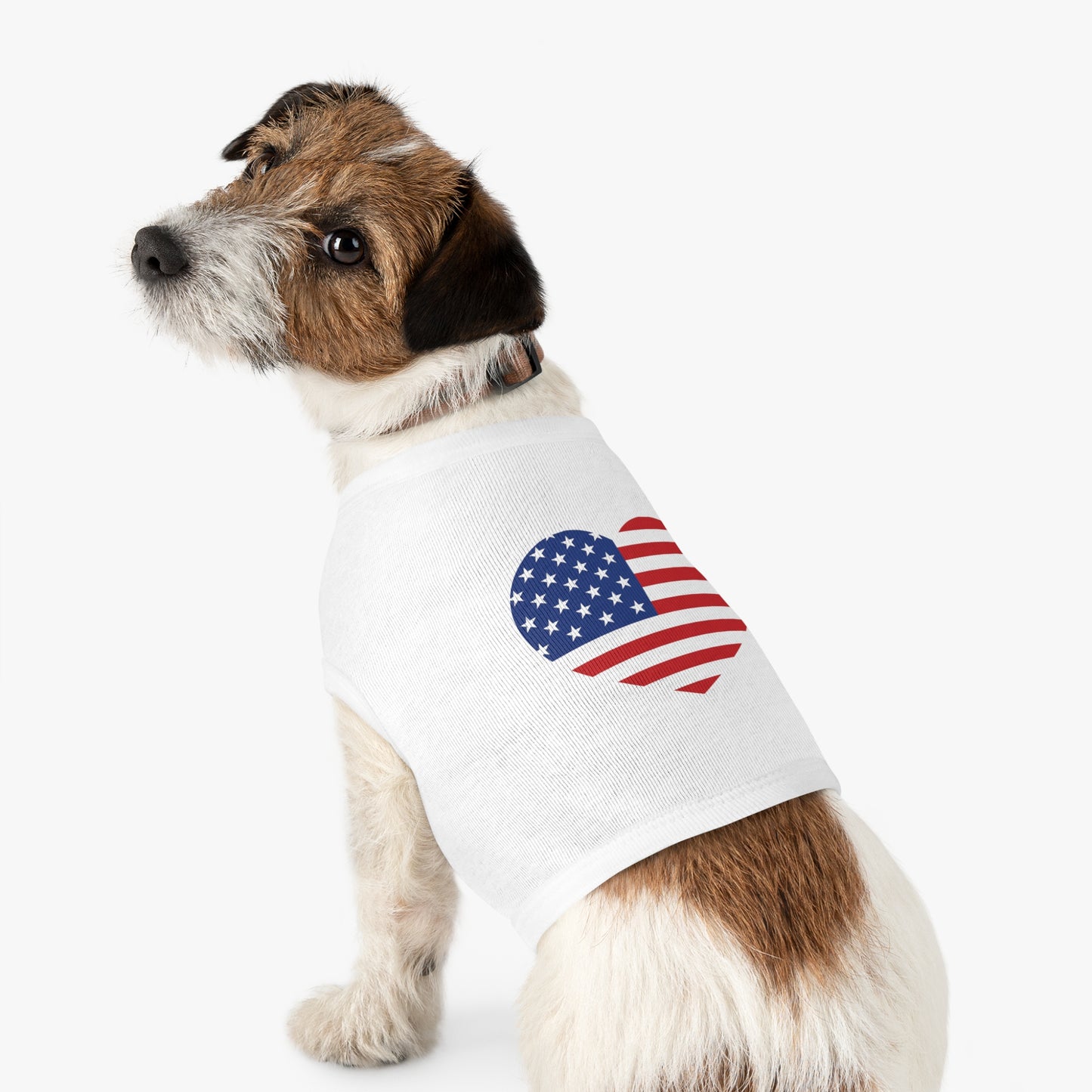 Princess Grace USA Flag Heart Pet Tank Top Patriotic Dog Apparel for Independence Day