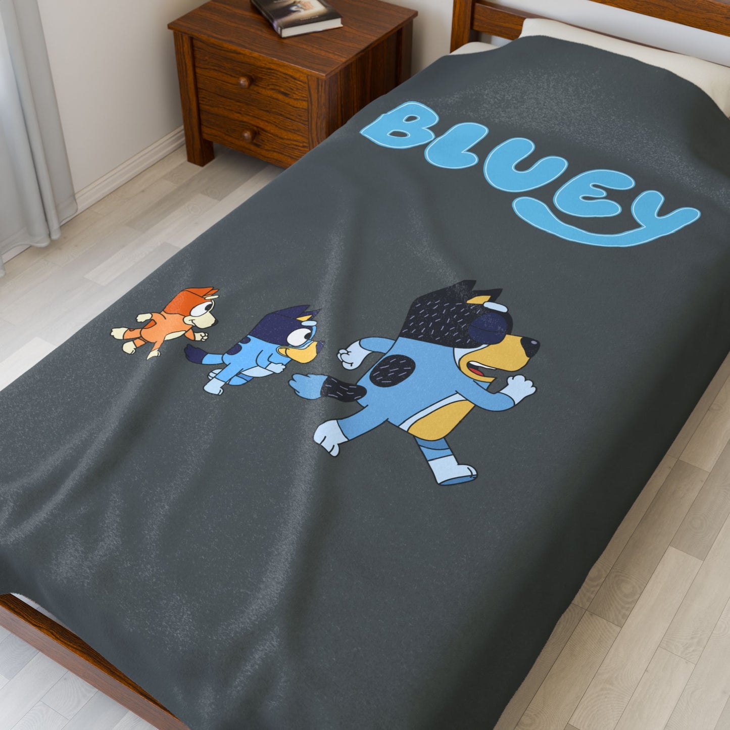 Princess Grace Bluey Velveteen Plush Blanket Cozy Cartoon Throw for Kids