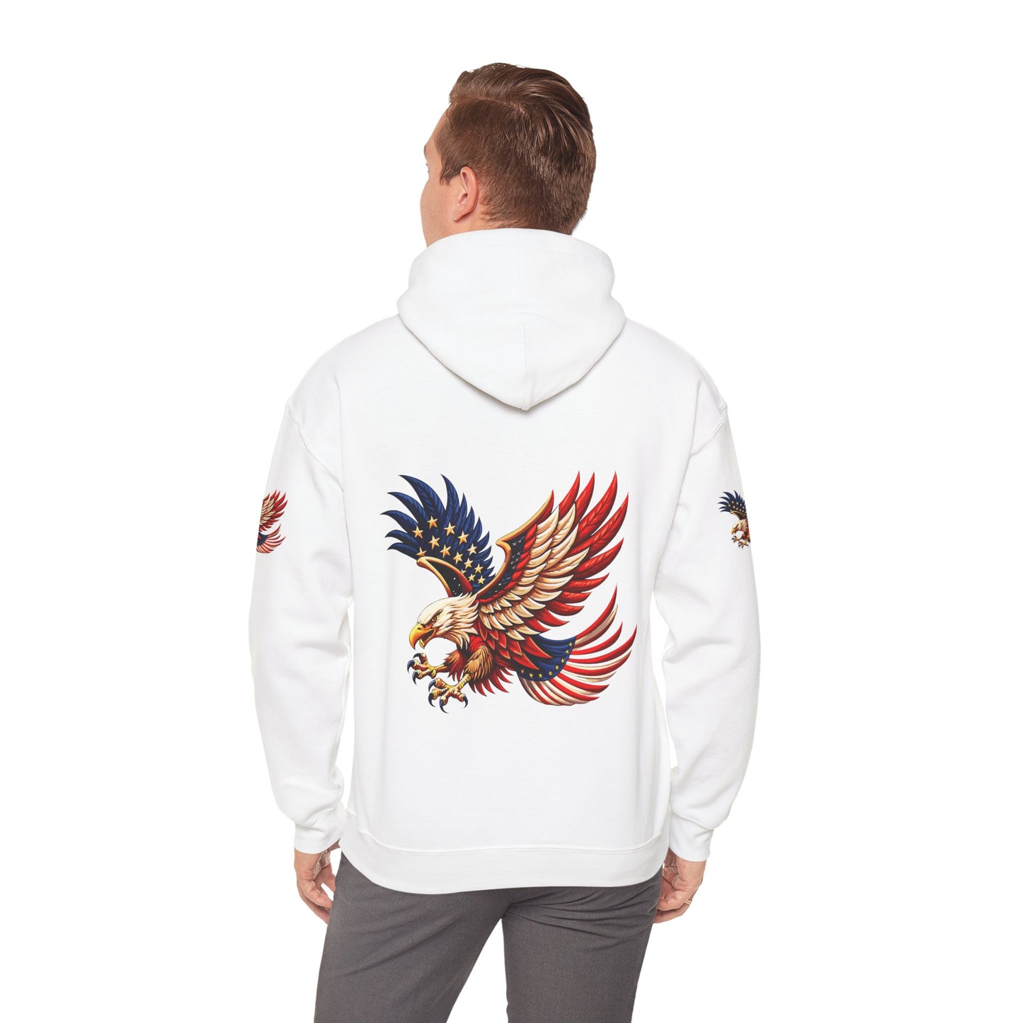 Princess grace Patriotic Eagle Hooded Sweatshirt Unisex Heavy Blend