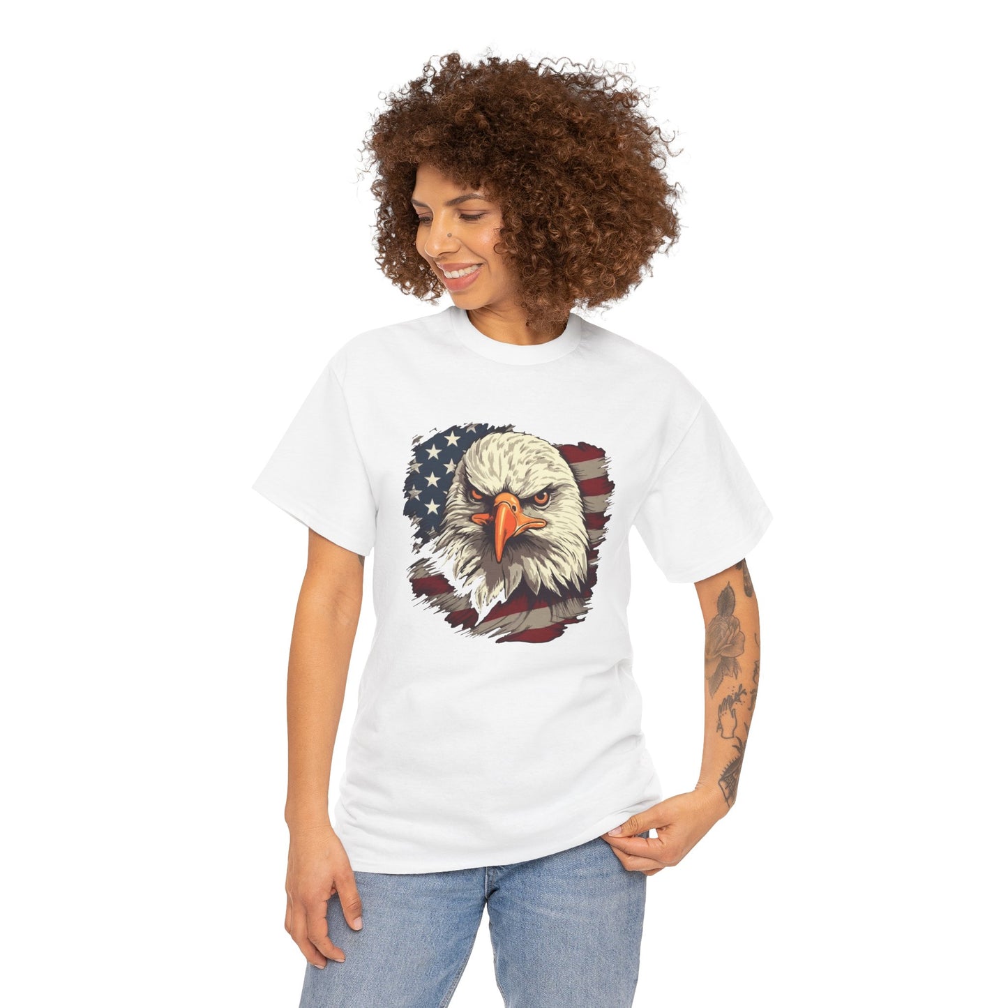 Princess Grace Patriotic Eagle Graphic Tee Unisex Heavy Cotton T-Shirt