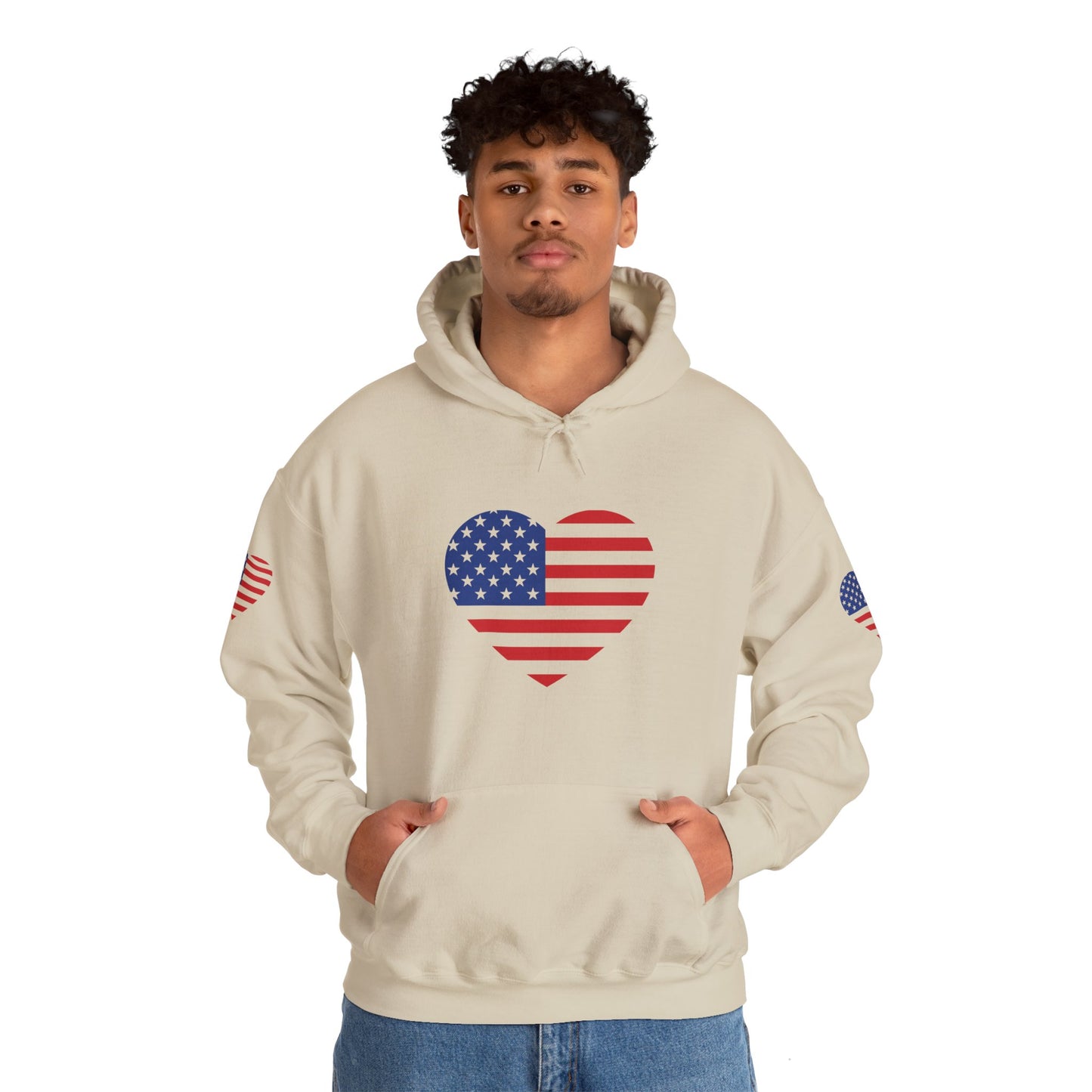 Princess Grace Patriotic Heart Design Unisex Hoodie Perfect for Holidays and Celebrations