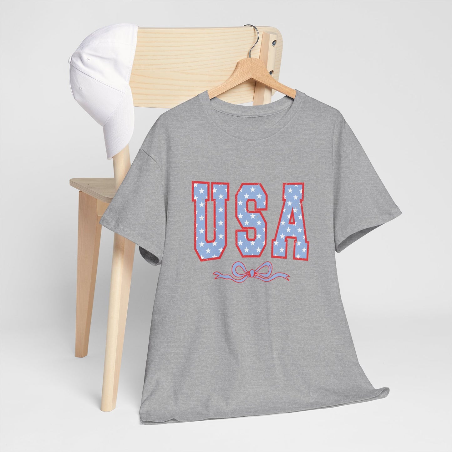 Princess Grace USA Patriotic Unisex Heavy Cotton Tee Perfect for Independence Day Celebrations