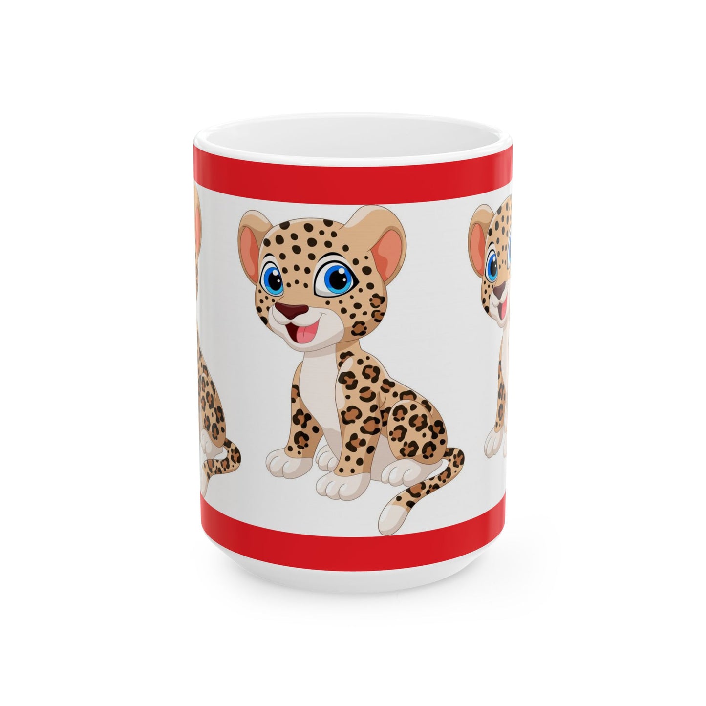 Princess Grace Cute Leopard Ceramic Mug Perfect for Animal Lovers and Kids