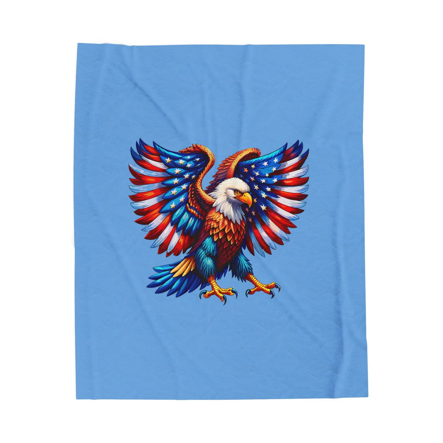 Princess Grace Patriotic Eagle Velveteen Plush Blanket Cozy Throw for Fourth of July & Celebrations