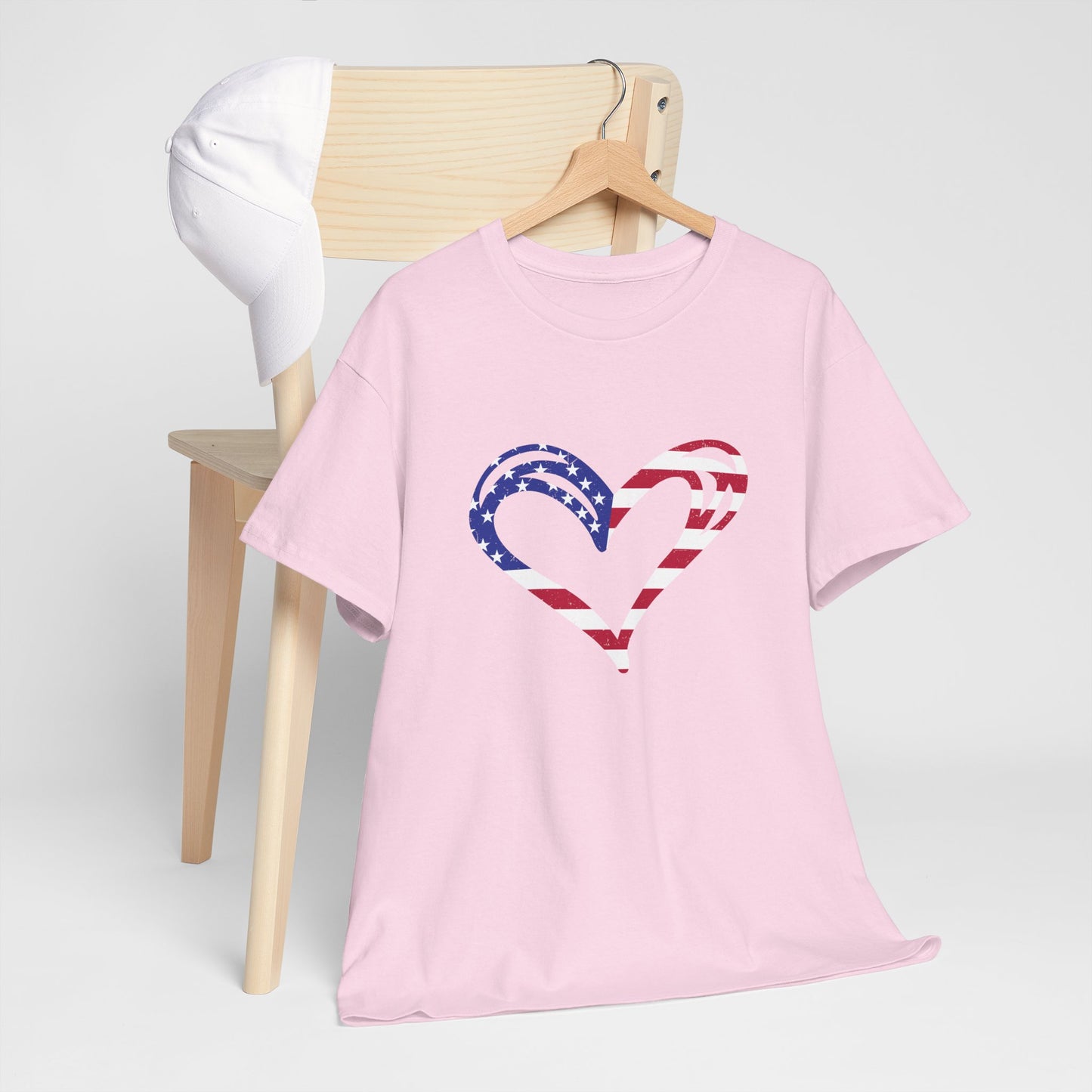 Princess Grace Patriotic Heart Unisex Heavy Cotton Tee