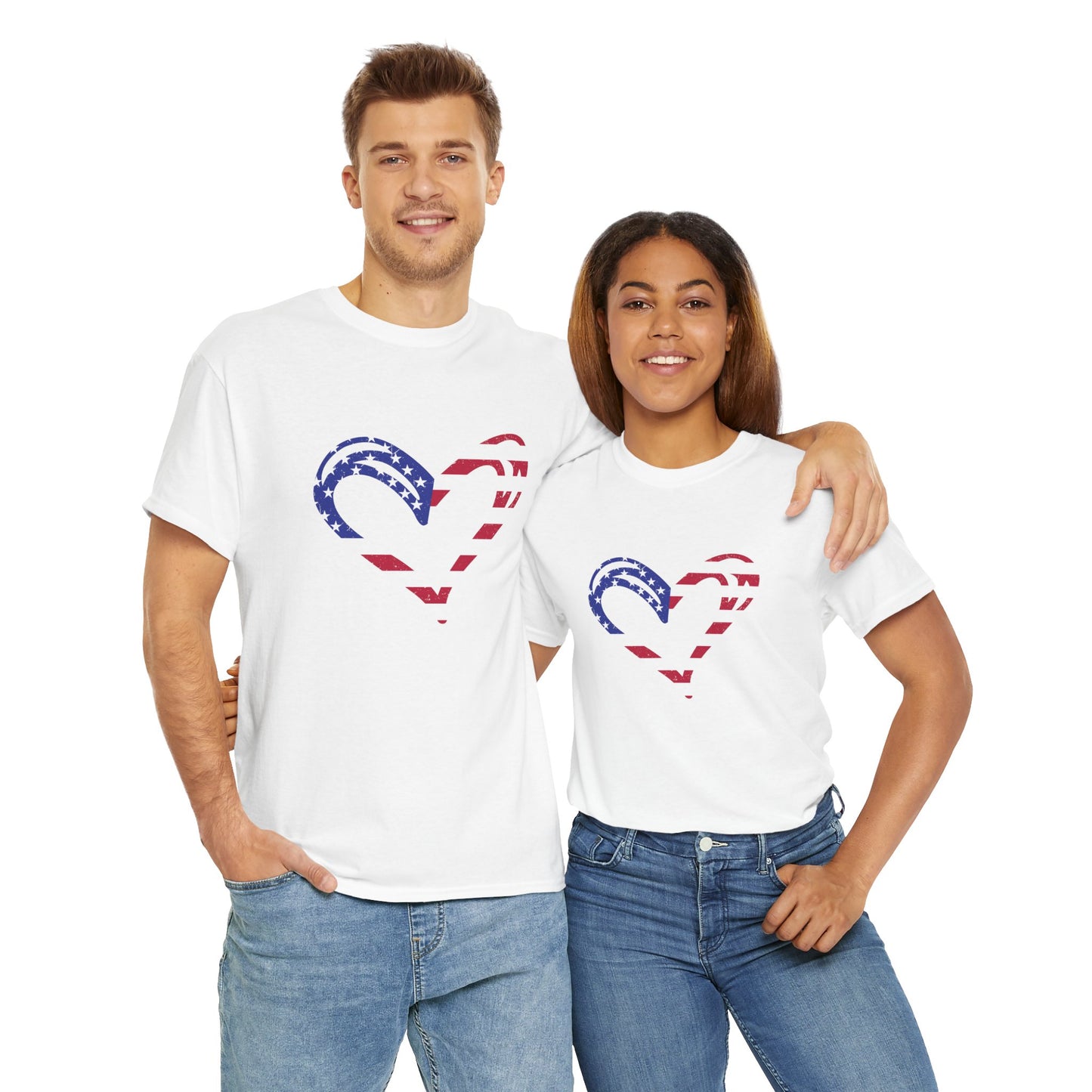 Princess Grace Patriotic Heart Unisex Heavy Cotton Tee
