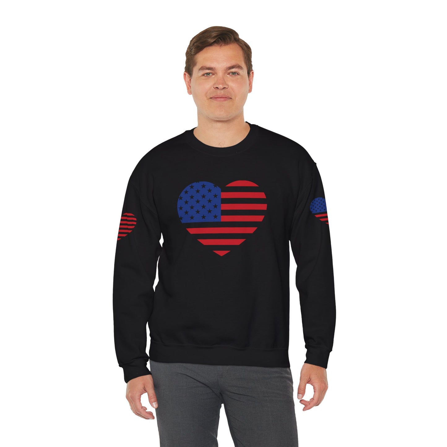 Princess Grace USA Heart Unisex Crewneck Sweatshirt Cozy American Pride
