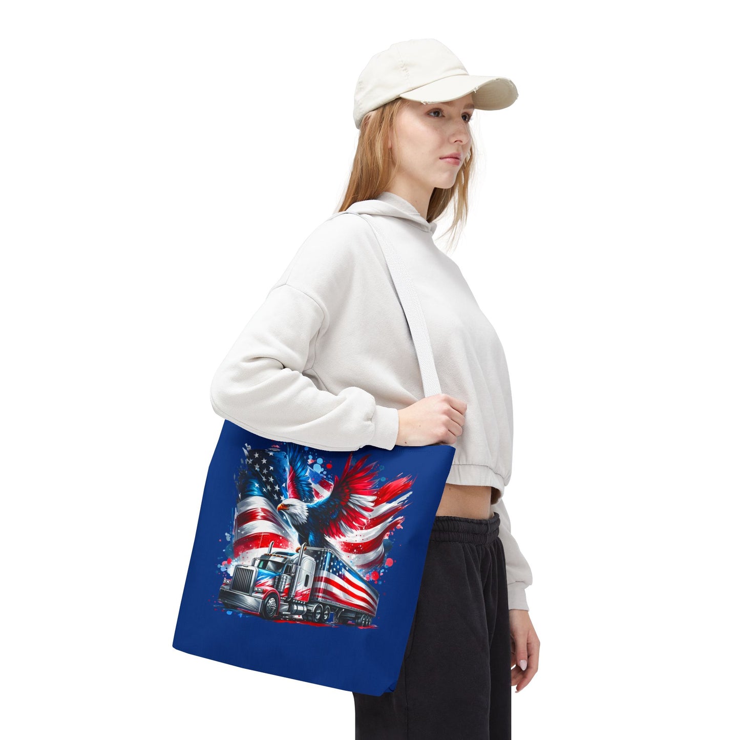 Princess Grace Patriotic Eagle Truck Tote Bag American Flag Design