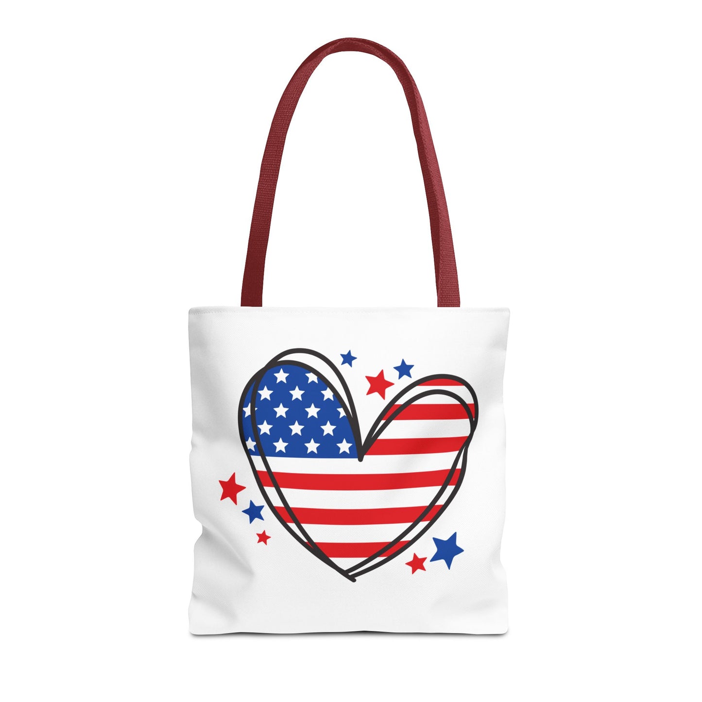 Princess Grace Patriotic Heart Tote Bag Red, White & Blue Love