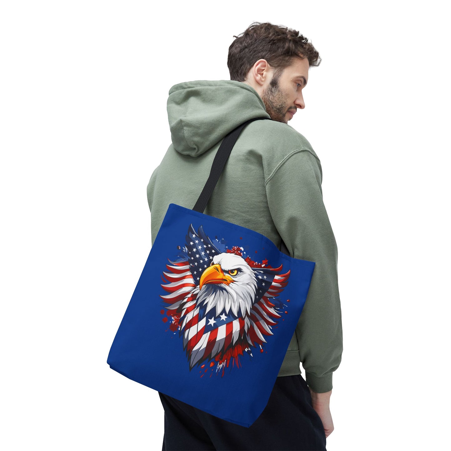 Princess Grace Patriotic Eagle Tote Bag USA Flag Design for Independence Day & Everyday Use