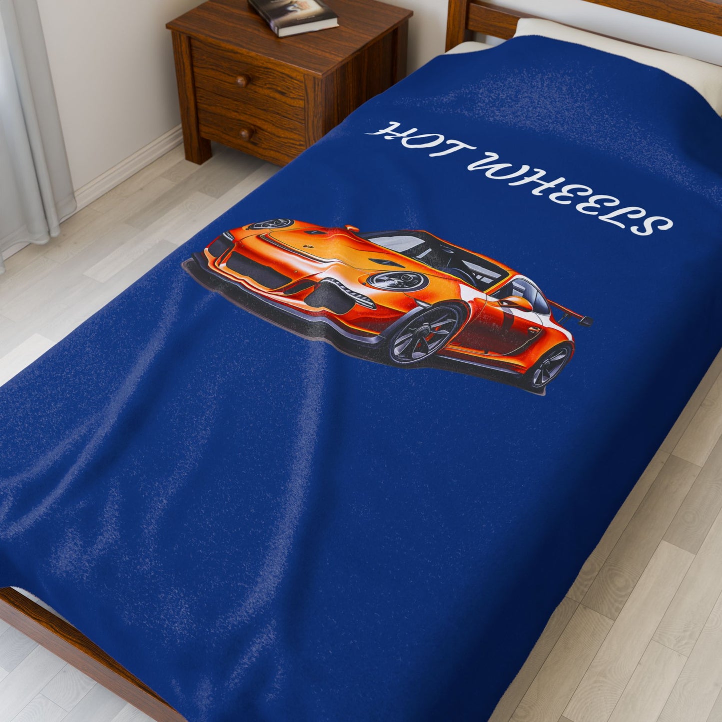 Princess Grace Hot Wheels Velveteen Plush Blanket Cozy Car themed Throw for Car Lovers
