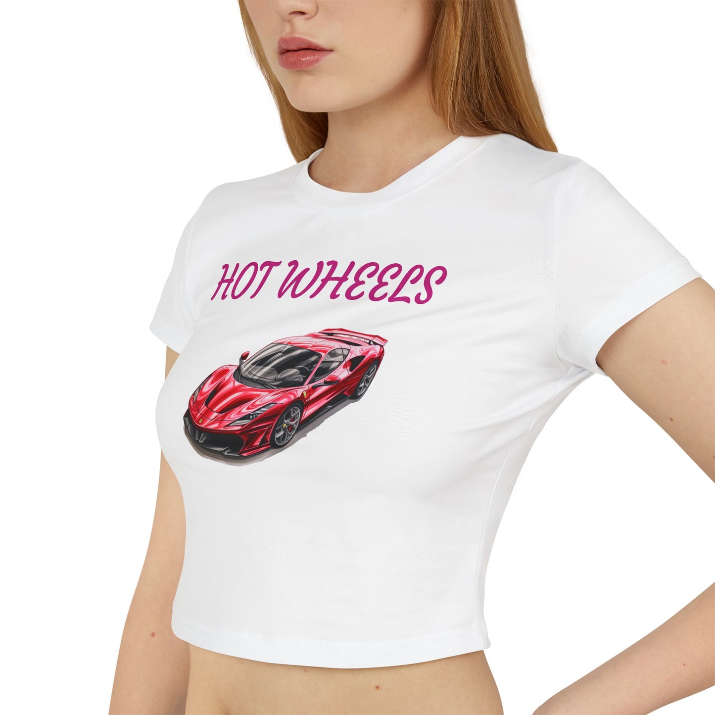 Princess Grace Hot Wheels Women's Baby Tee - Stylish Car Graphic T-Shirt