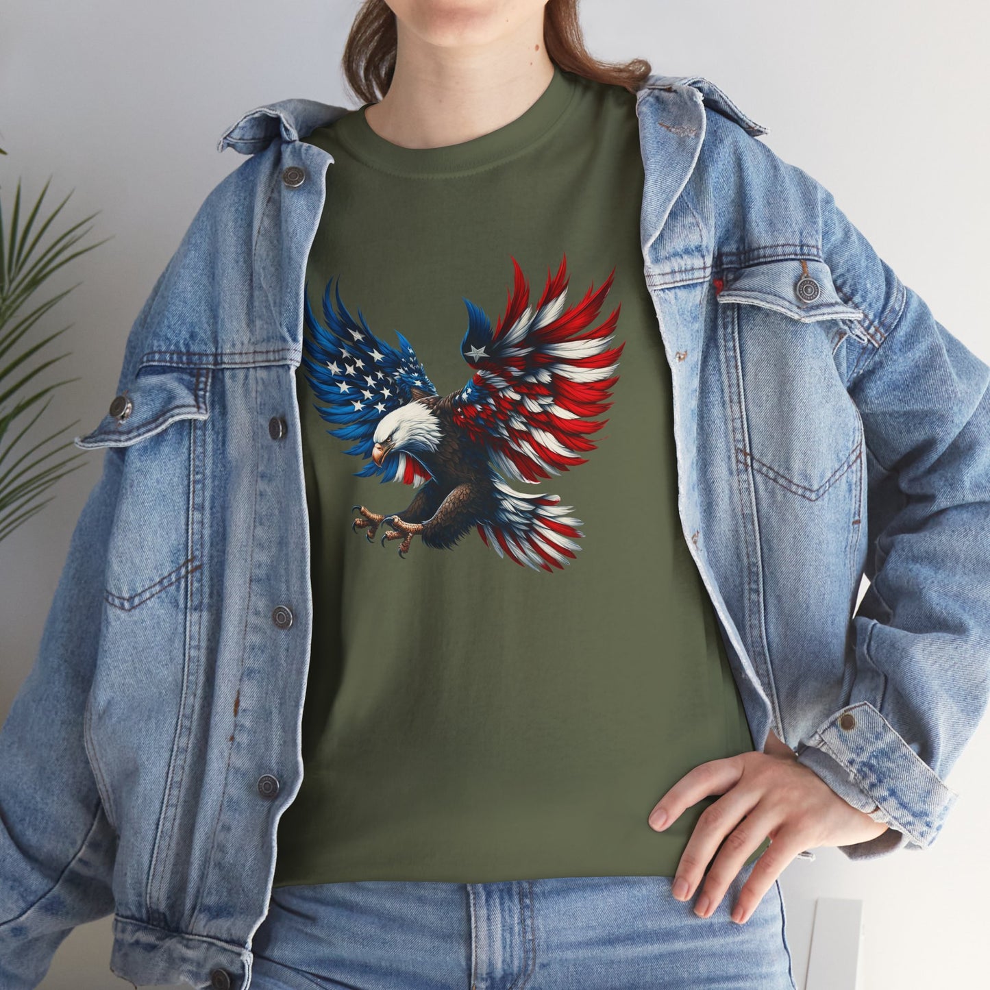 Princess Grace Patriotic Eagle Unisex Heavy Cotton Tee Bold USA Graphic Shirt