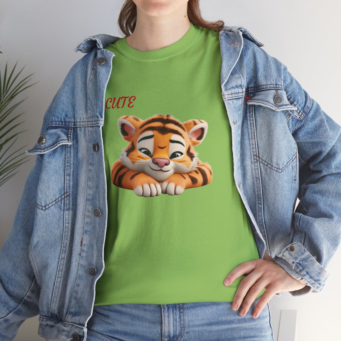 Princess Grace Cute Tiger Graphic Unisex Heavy Cotton Tee Perfect for Animal Lovers and Everyday Comfort