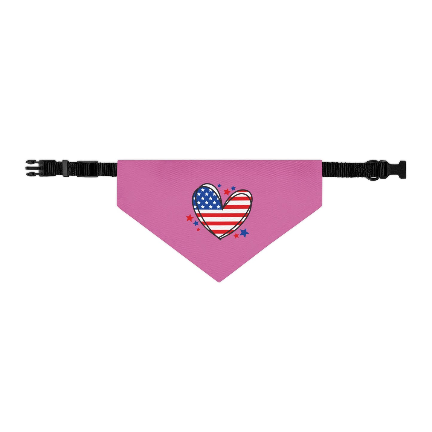 Princess Grace Patriotic Pet Bandana Collar Heart and Stars Design for Dog Lovers