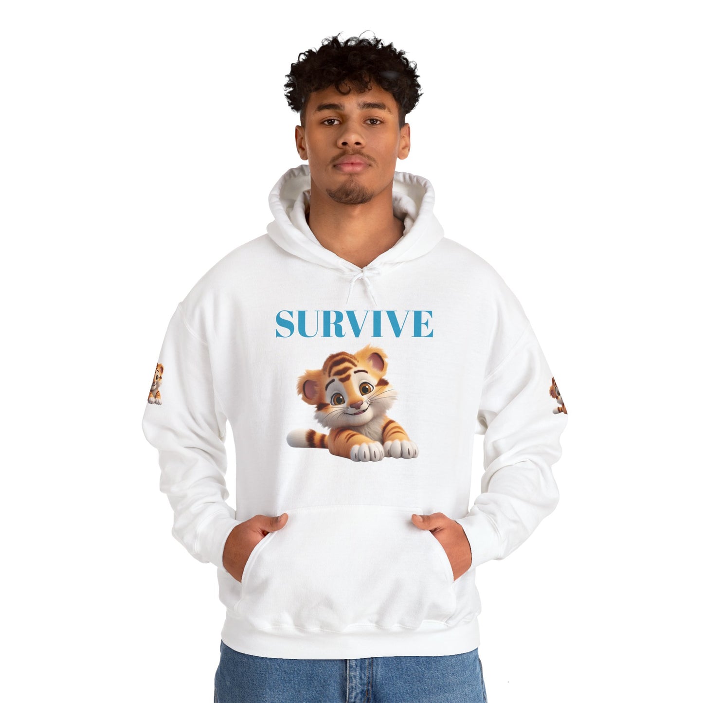 Princess Grace Survive Cute Tiger Survival Hooded Sweatshirt for Animal Lovers