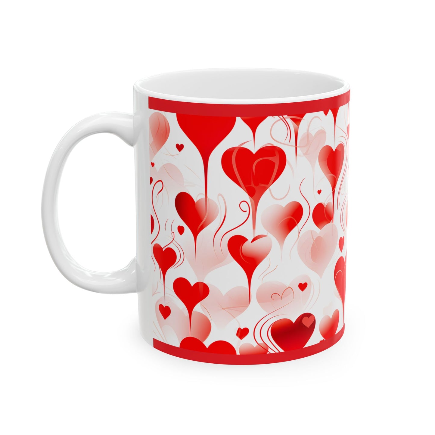 Princess Grace Romantic Heart Print Ceramic Mug Perfect Gift for Valentine's Day and Anniversaries
