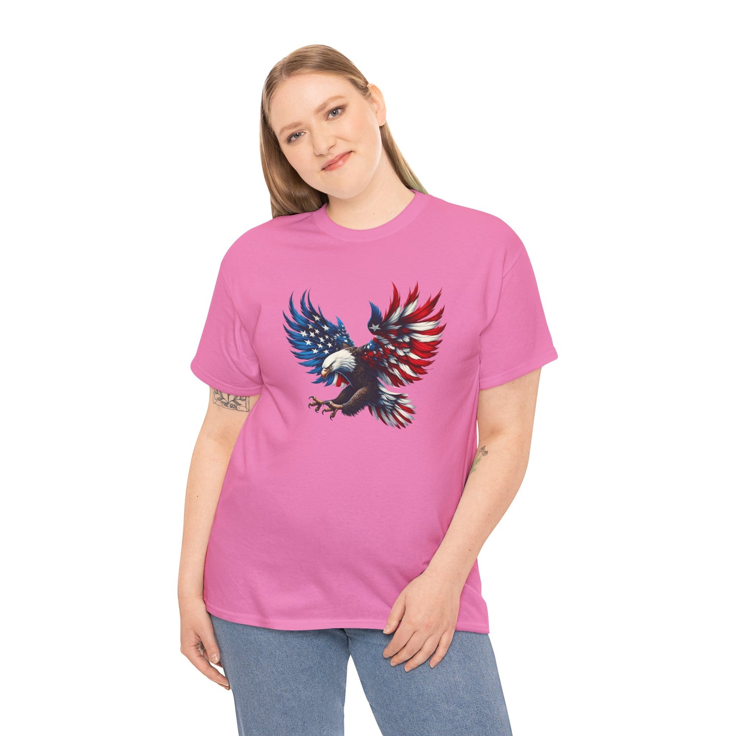 Princess Grace Patriotic Eagle Unisex Heavy Cotton Tee Bold USA Graphic Shirt
