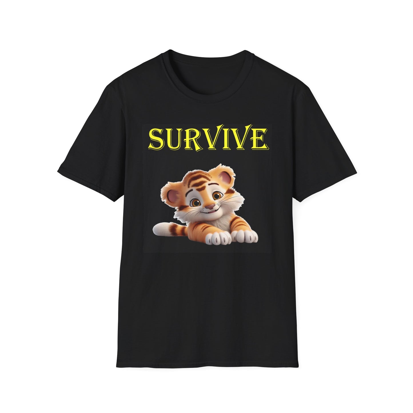 Princess Grace Survive Tiger Unisex Softstyle T-Shirt Cute Animal Graphic Tee