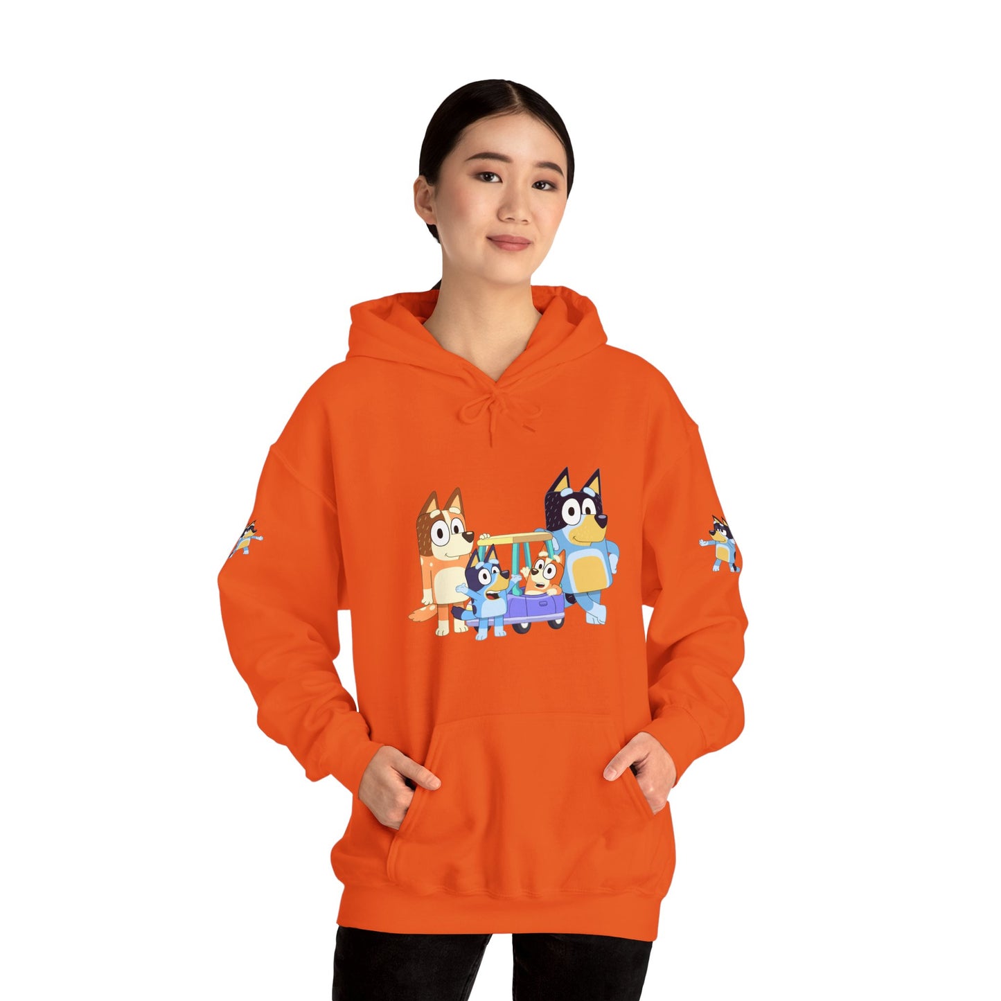 Princess Grace Bluey Fun Family Cartoon Hoodie - Unisex Heavy Blend with Playful Characters
