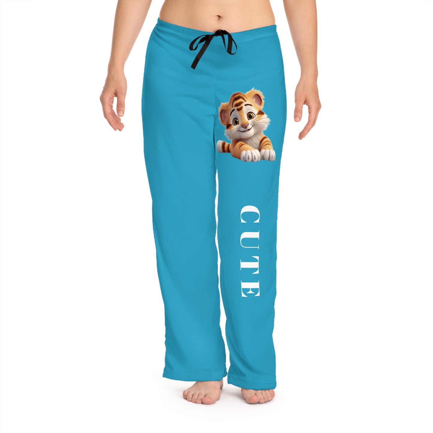 Princess Grace Cute Tiger Print Women's Pajama Pants Cozy and Fun Sleepwear