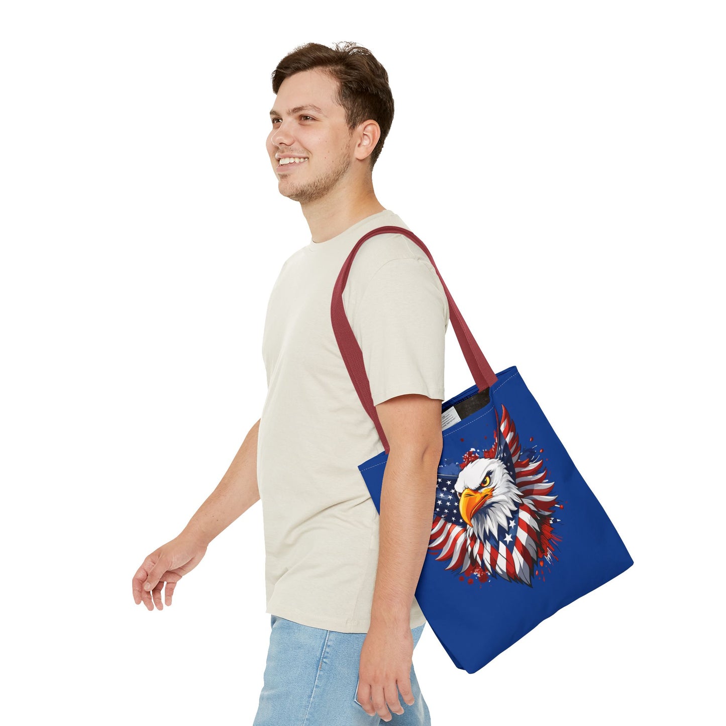Princess Grace Patriotic Eagle Tote Bag USA Flag Design for Independence Day & Everyday Use