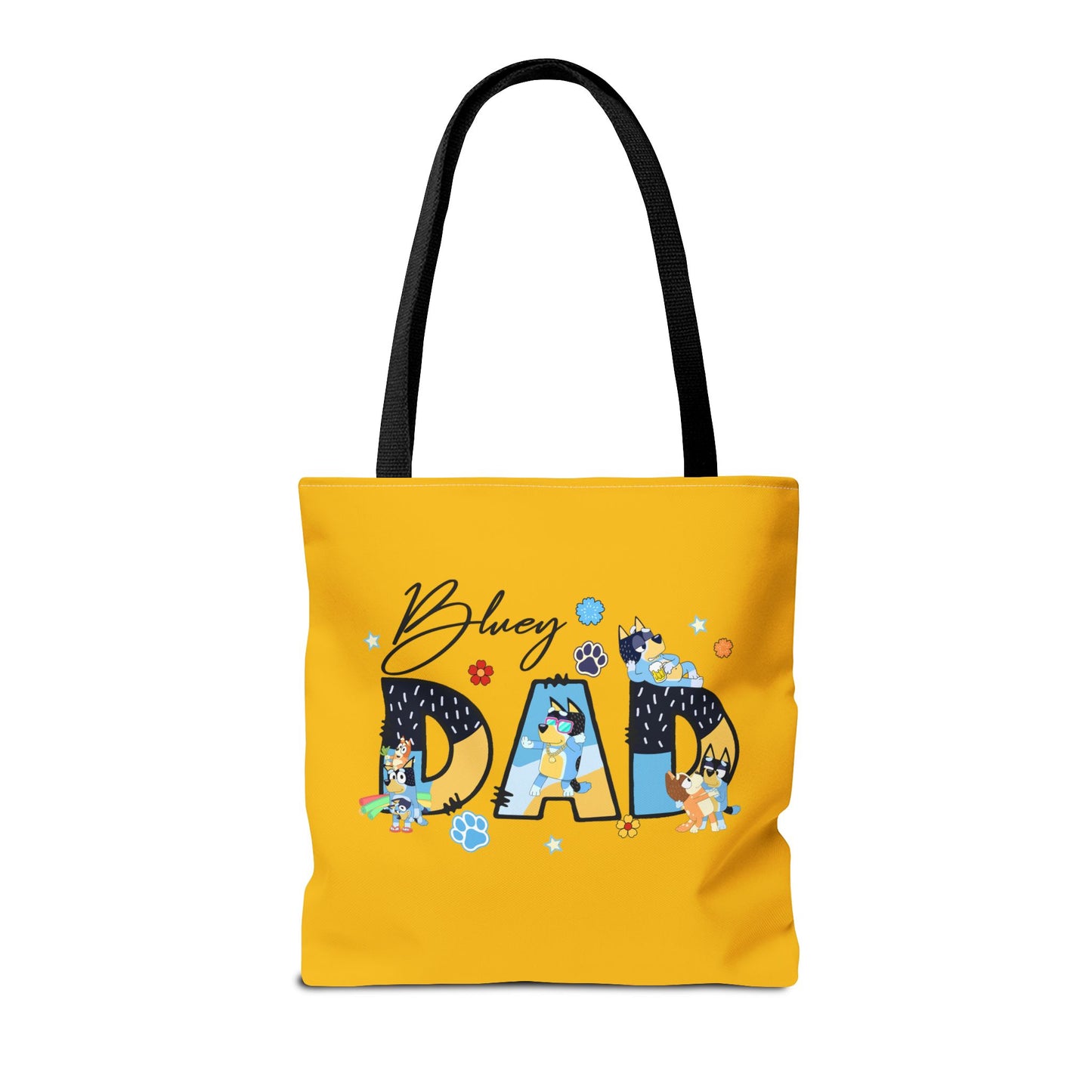 Princess Grace Bluey Dad Tote Bag Bright Yellow Dog Lovers Tote for Father's Day and Casual Outings