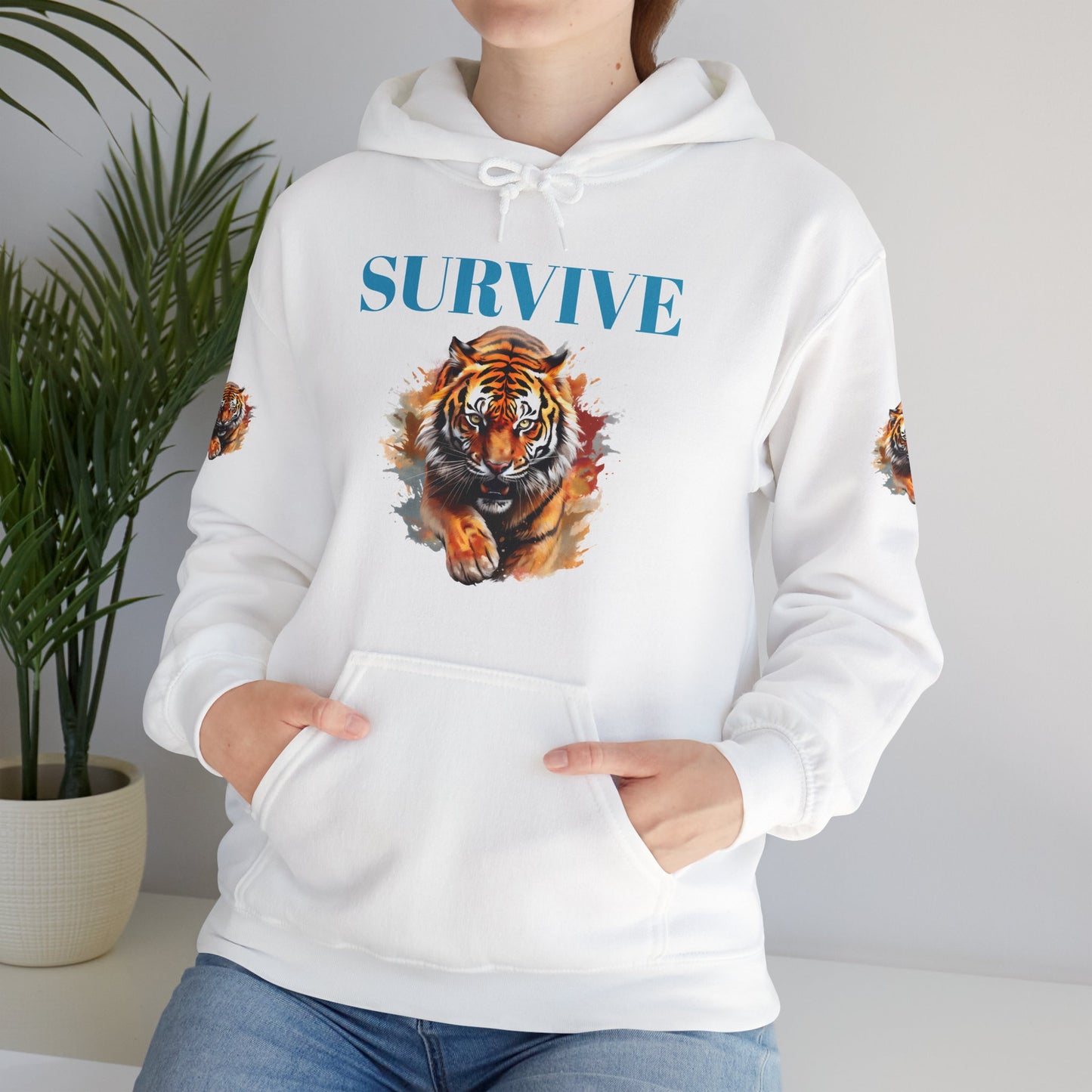 Princess Grace  Survive Tiger Unisex Heavy Blend Hoodie Fierce & Inspirational Sweatshirt