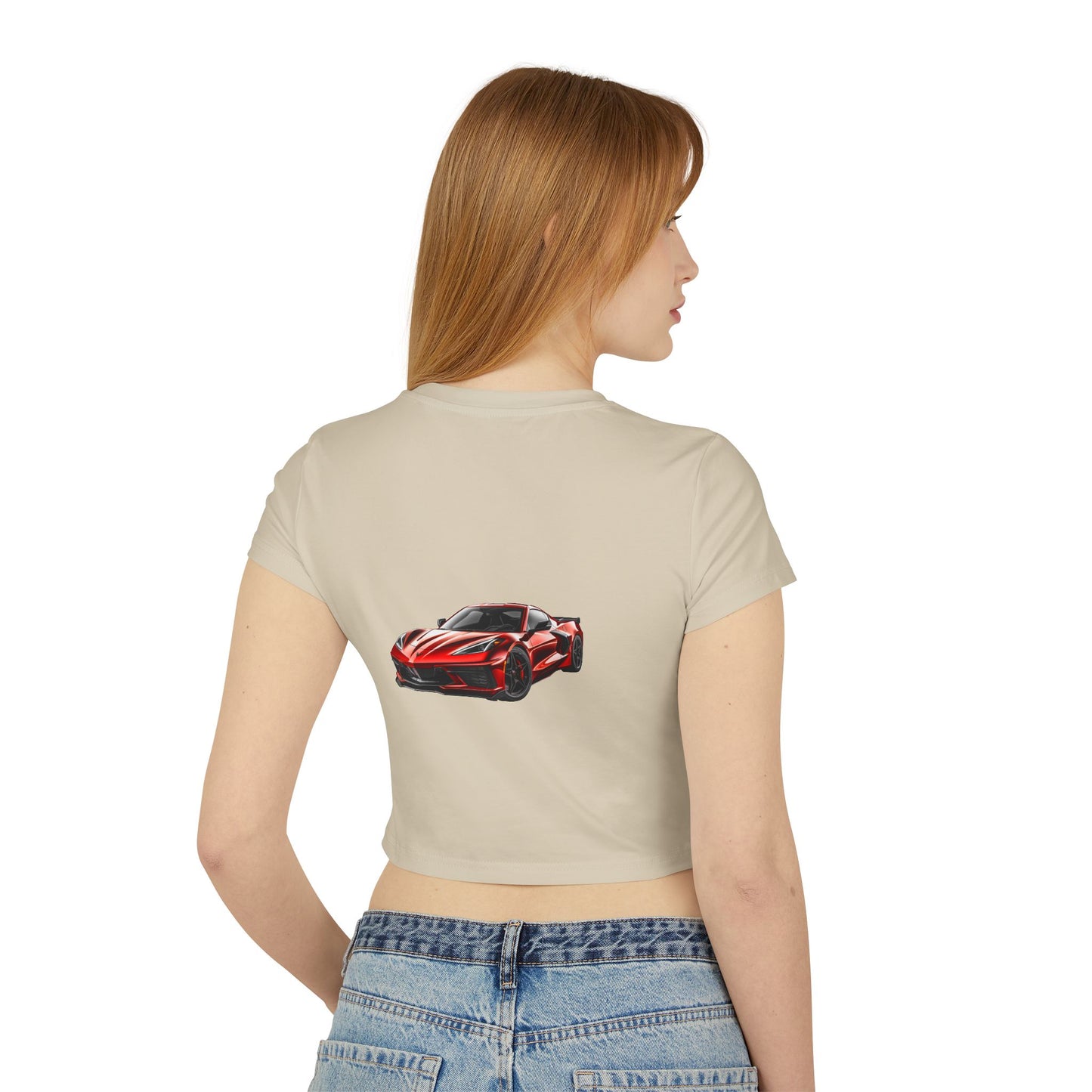 Princess Grace  Corvette Hot Wheels Women's Baby Tee Sporty Graphic Top for Car Enthusiasts