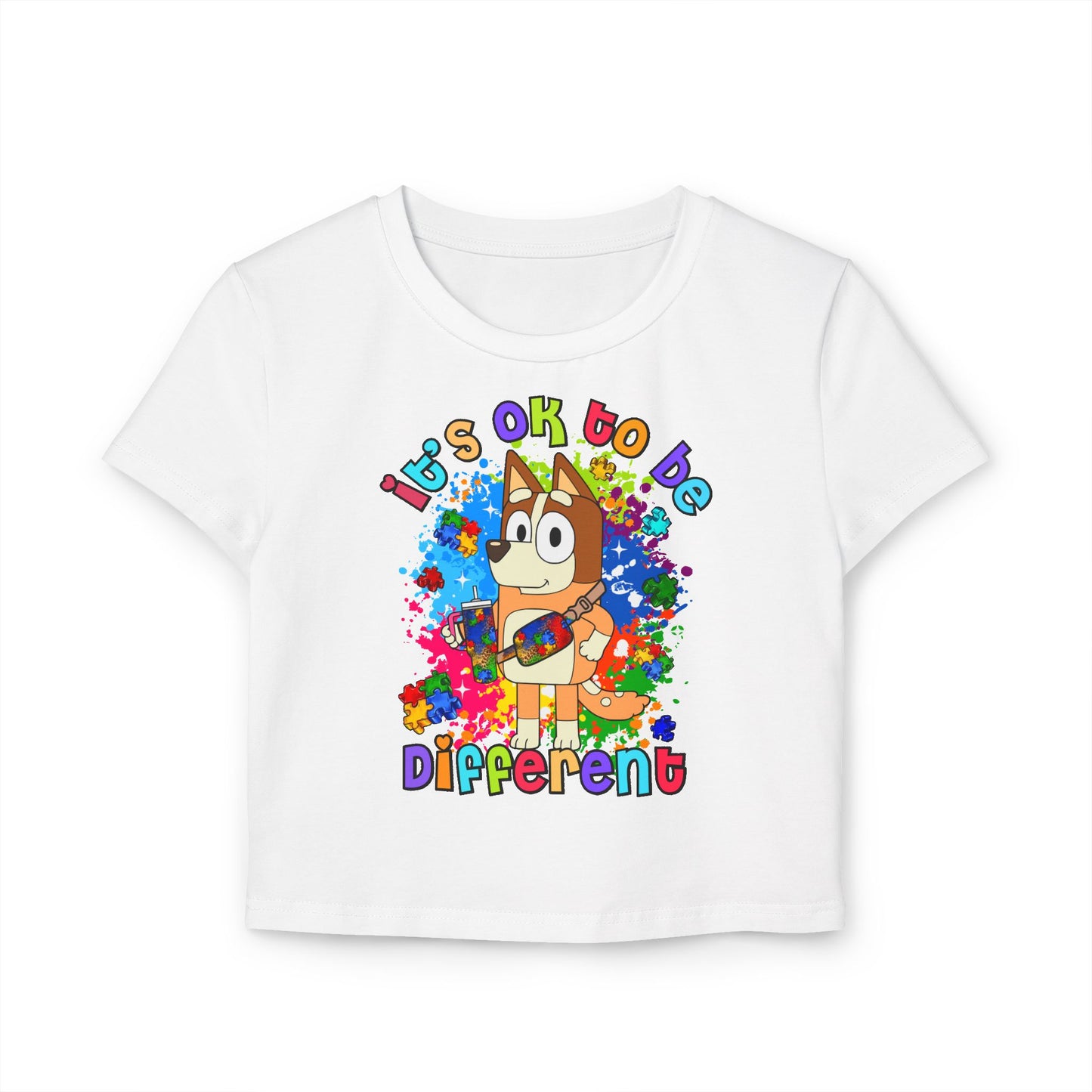 Princess Grace  Bluey  Colorful Bluey Women's Baby Tee  "It's OK to be Different"