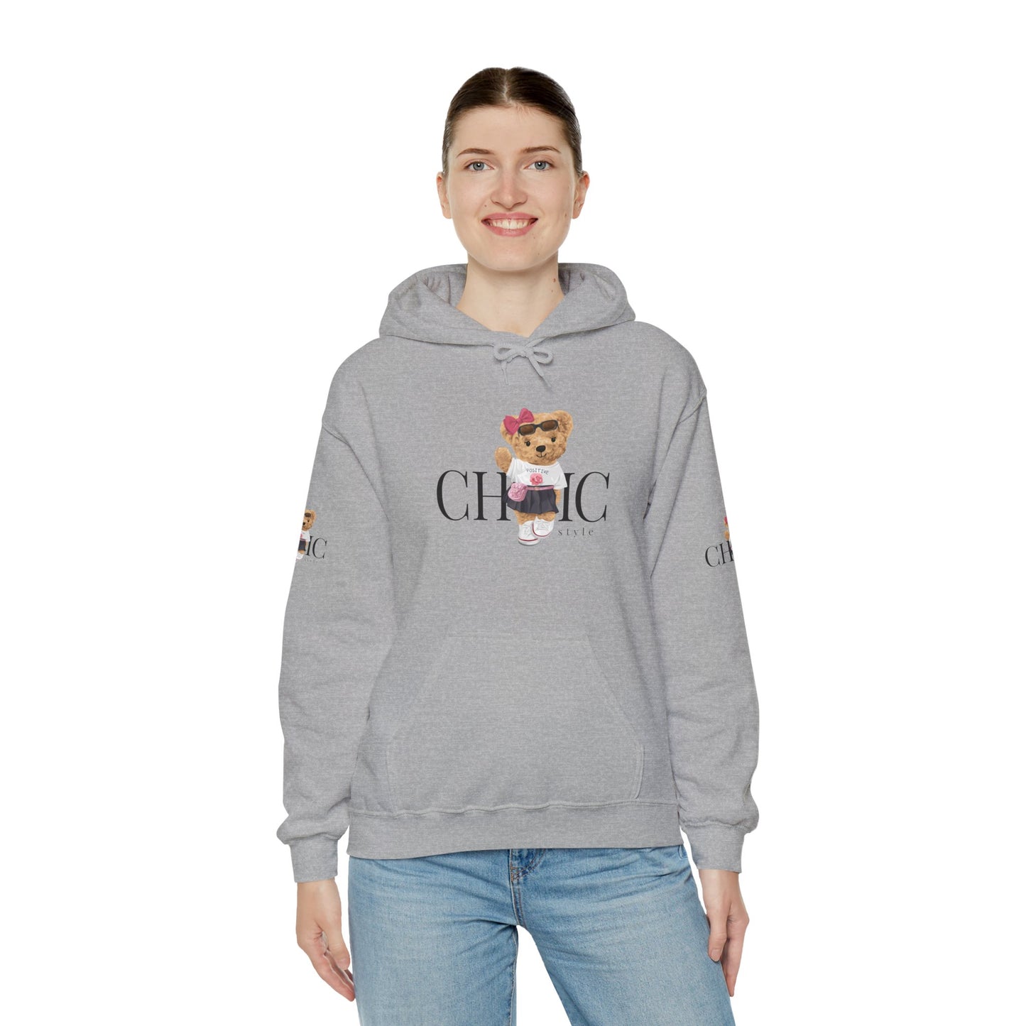 Princess Grace  Chic Style Bear Unisex Hooded Sweatshirt  Cute and Cozy Fashion