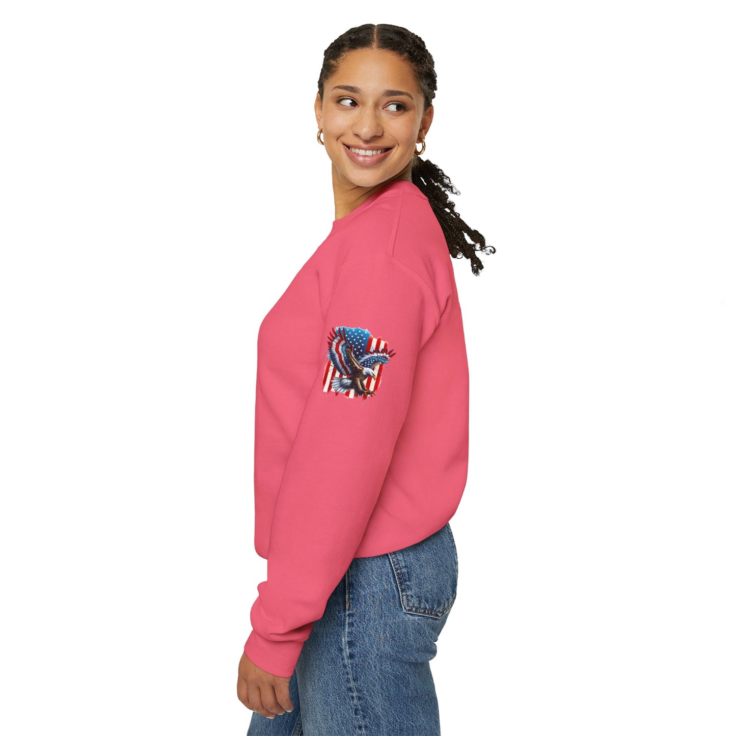 Princess Grace  Patriotic Eagle Crewneck Sweatshirt Unisex Heavy Blend