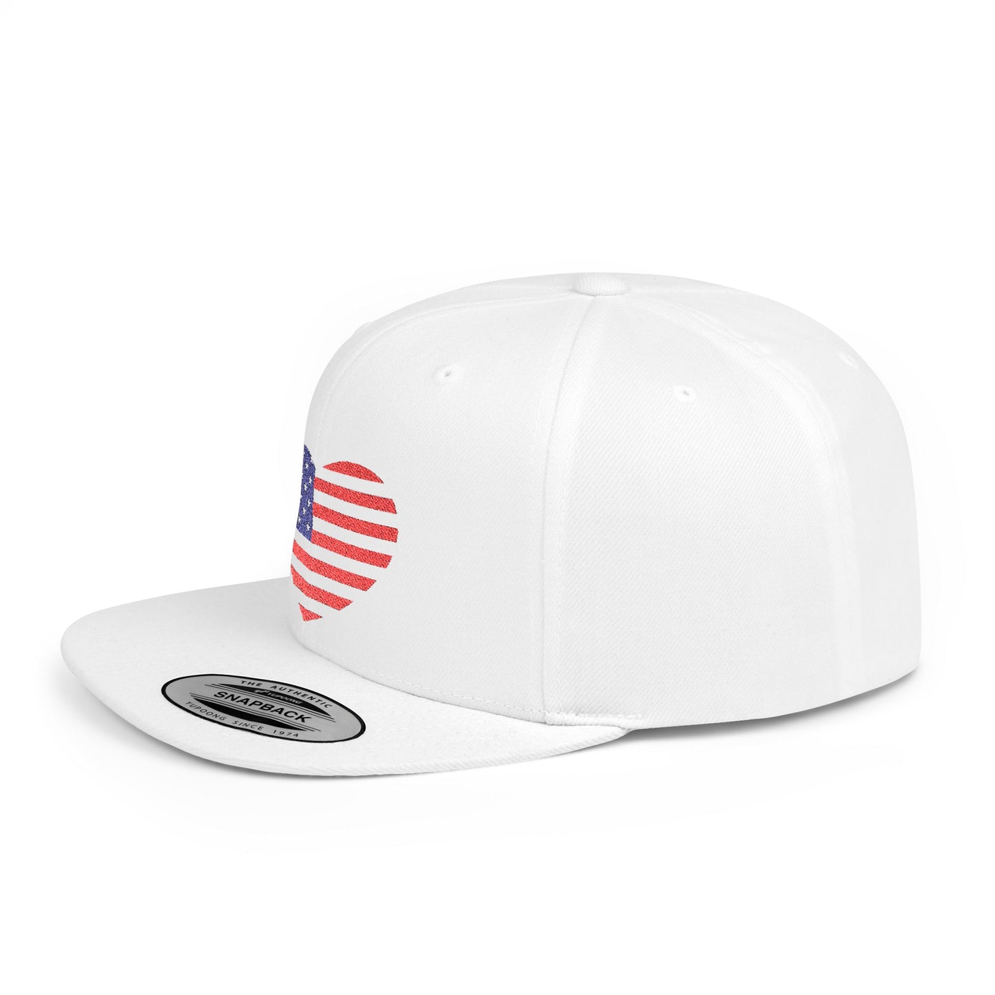 Princess Grace Patriotic Heart Flat Bill Snapback Cap