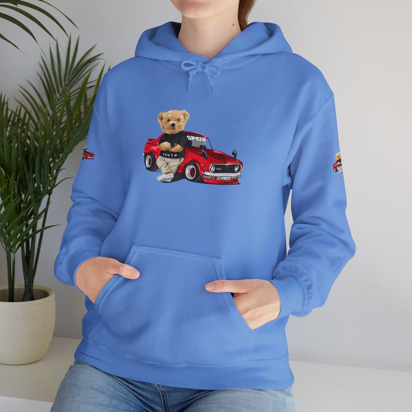 Princess Grace  Vintage Bear Car Hoodie  Fun Unisex Sweatshirt for Auto Lovers