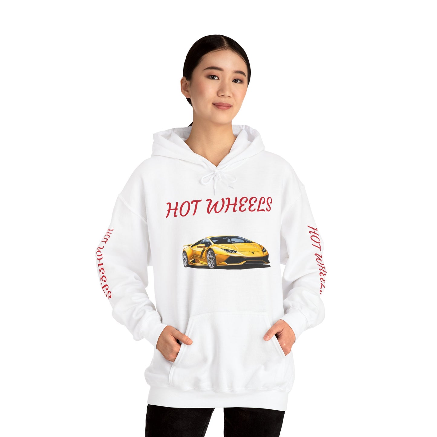 Princess Grace  Hot Wheels Unisex Hoodie Yellow Sports Car Graphic Sweatshirt