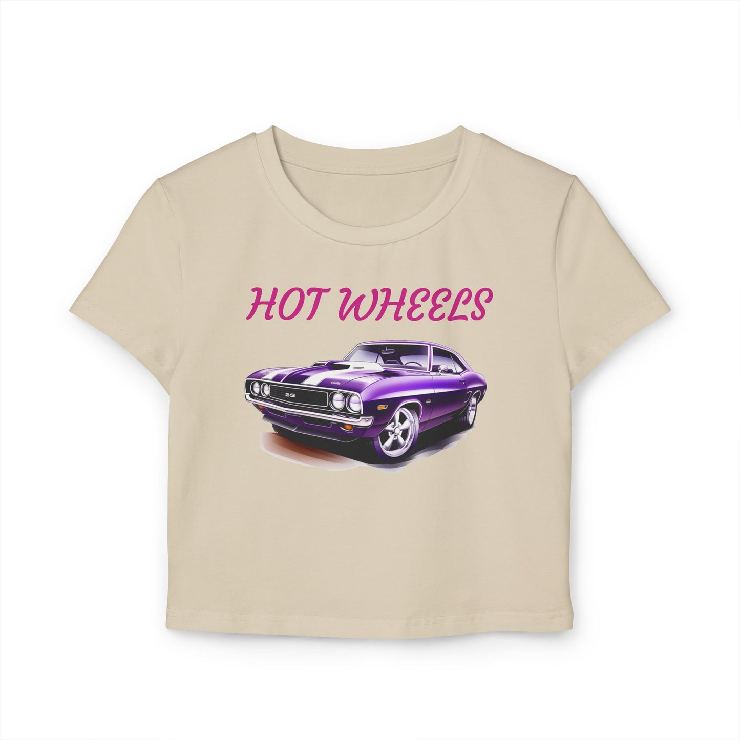 Princess Grace  Hot Wheels Women's Baby Tee Retro Car Graphic Top for Car Enthusiasts