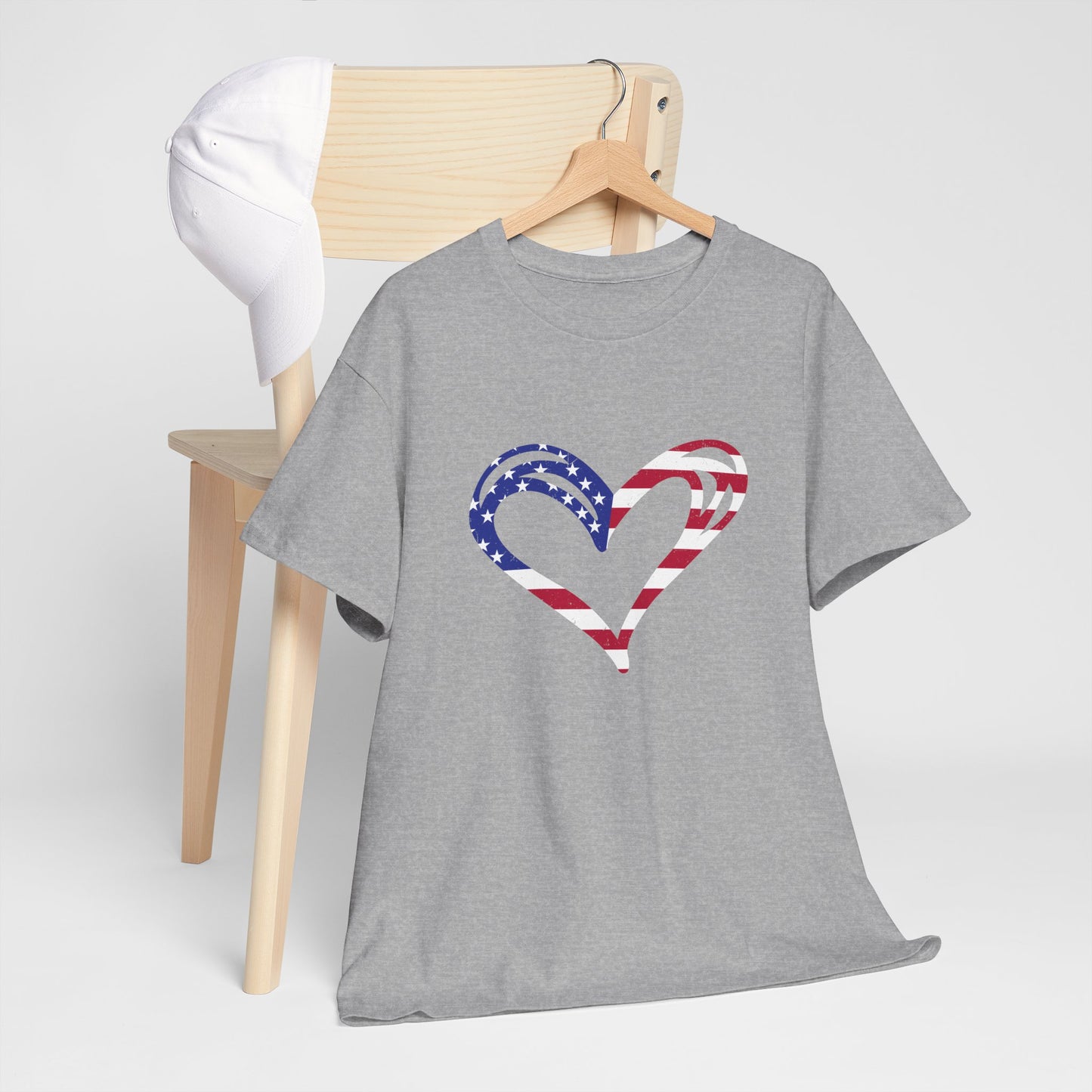 Princess Grace  Patriotic Heart Unisex Heavy Cotton Tee